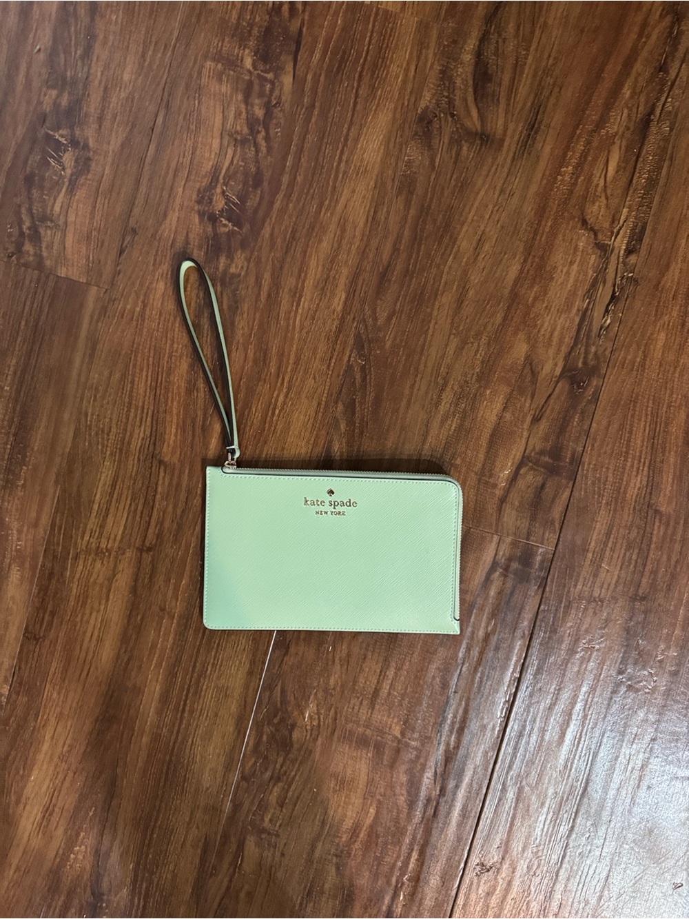 kate spade Pale Mint Zip Wristlet with Gold Logo